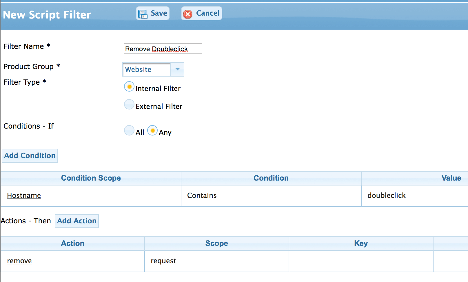 Internal Filters