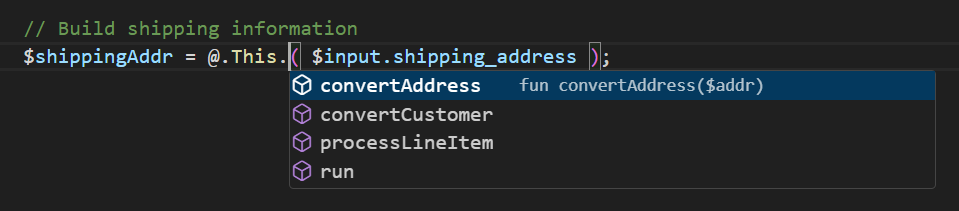 Autocomplete dropdown for ISL services and modifiers